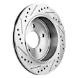 Rear, Driver or Passenger Side Brake Disc, Natural Finish, Cross-drilled and Slotted, Vented, 5 Lugs, 295 mm, Pro-Line Series