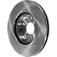 Front, Driver or Passenger Side Brake Disc, Plain Surface, Vented, 5 Lug Wheels, 11.54 in. OD Disc Diameter, Coupe, Pro-Line Series