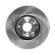 Front, Driver or Passenger Side Brake Disc, Plain Surface, Vented, 5 Lug Wheels, 11.54 in. OD Disc Diameter, Coupe, Pro-Line Series