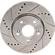 Front, Driver or Passenger Side Brake Disc, Cross-drilled and Slotted, Vented, 5 Lug Wheels, 11.54 in. OD Disc Diameter, Pro-Line Series