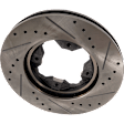 Front, Driver or Passenger Side Brake Disc, Natural Finish, Cross-drilled and Slotted, Vented, 4 Lugs, 259.59 mm, Pro-Line Series