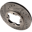 Front, Driver or Passenger Side Brake Disc, Natural Finish, Cross-drilled and Slotted, Vented, 4 Lugs, 259.59 mm, Pro-Line Series