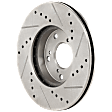 2008 Honda Accord - Front, Driver or Passenger Side Brake Disc, Cross-drilled and Slotted, Vented, 5 Lugs, 281.94 mm, 2.4L 4Cyl, Pro-Line Series