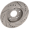 Rear, Driver or Passenger Side Brake Disc, Natural Finish, Cross-drilled and Slotted, Solid, 5 Lugs, 260 mm, Pro-Line Series