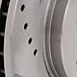 Front, Driver or Passenger Side Brake Disc, Natural Finish, Cross-drilled and Slotted, Vented, 5 Lugs, 296 mm, Pro-Line Series