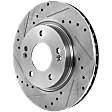 Front, Driver or Passenger Side Brake Disc, Natural Finish, Cross-drilled and Slotted, Vented, 5 Lugs, 275.08 mm, 2.0L, 4Cyl, Pro-Line Series