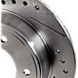 Rear, Driver or Passenger Side Brake Disc, Cross-drilled and Slotted, Solid, 5 Lugs, 262 mm, Pro-Line Series