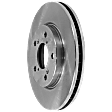 Front, Driver or Passenger Side Brake Disc, Natural Finish, Plain Surface, Vented, 5 Lugs, 296.16 mm, 3.5L, 6Cyl, Pro-Line Series