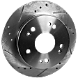 Rear, Driver or Passenger Side Brake Disc, Natural Finish, Cross-drilled and Slotted, Solid, 5 Lugs, 259.59 mm, Pro-Line Series