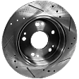 Rear, Driver or Passenger Side Brake Disc, Natural Finish, Cross-drilled and Slotted, Solid, 5 Lugs, 259.59 mm, Pro-Line Series