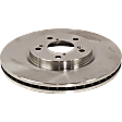 Front, Driver or Passenger Side Brake Disc, Plain Surface, Vented, 5 Lugs, 12.59 In., Pro-Line Series