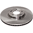 Front, Driver or Passenger Side Brake Disc, Natural Finish, Plain Surface, Vented, 5 Lugs, 320.04 mm, Pro-Line Series