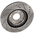 Front, Driver or Passenger Side Brake Disc, Cross-drilled and Slotted, Vented, 5 Lug Wheels, 12.01 in. Disc Diameter, 305mm Front Disc, Pro-Line Series