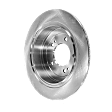 Rear, Driver or Passenger Side Brake Disc, Plain Surface, Solid, 5 Lugs, 11.89 in. OD Disc Diameter, For Models with Manual Parking Brake, Pro-Line Series