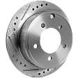 2007-2017 Jeep Patriot - Rear, Driver or Passenger Side Brake Disc, Cross-Drilled and Slotted, Solid, 5 Lugs, Pro-Line Series