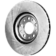 Front, Driver or Passenger Side Brake Disc, Plain Surface, Vented, 5 Lugs, 12 in. OD, 1.56 in. Height, 1.1 in. Nom. Thickness, 1.02 in. Min. Thickness, 2.76 in. Hub Reg, 0.65 in. Bolt Size