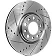 2016 Jeep Renegade - Front, Driver or Passenger Side Brake Disc, Natural Finish, Cross-drilled and Slotted, Vented, 5 Lugs, 305 mm, 1.4L 4Cyl, Pro-Line Series