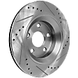 2007-2017 Jeep Wrangler - Front, Driver or Passenger Side Brake Disc, Cross-drilled and Slotted, Vented, 5 Lugs, Pro-Line Series