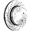 Front, Driver or Passenger Side Brake Disc, Cross-drilled and Slotted, Vented, 5 Lug Wheels, 302mm Front Disc, Standard Brakes, Pro-Line Series