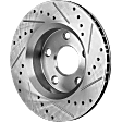 Front, Driver or Passenger Side Brake Disc, Cross-drilled and Slotted, Vented, 5 Lug Wheels, 302mm Front Disc, Standard Brakes, Pro-Line Series