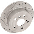 2011 Toyota Camry - Rear, Driver or Passenger Side Brake Disc, Natural Finish, Cross-drilled and Slotted, Solid, 5 Lugs, 281 mm, 2.5L 4Cyl, Pro-Line Series