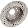 2011 Toyota Camry - Rear, Driver or Passenger Side Brake Disc, Natural Finish, Cross-drilled and Slotted, Solid, 5 Lugs, 281 mm, 2.5L 4Cyl, Pro-Line Series