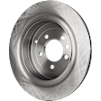 Rear, Driver or Passenger Side Brake Disc, Plain Surface, Vented, 5 Lugs, For Models with 350mm Rear Disc, Except Brembo Front Calipers, Pro-Line Series