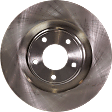 Front, Driver or Passenger Side Brake Disc, Natural Finish, Plain Surface, Vented, 5 Lugs, 320.04 mm, Pro-Line Series