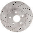 2006 Lexus ES330 - Front, Driver or Passenger Side Brake Disc, Natural Finish, Cross-drilled and Slotted, Vented, 5 Lugs, 295.91 mm, 3.3L 6Cyl, Pro-Line Series