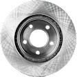 Front, Driver or Passenger Side Brake Disc, Natural Finish, Plain Surface, Vented, 5 Lugs, 281.69 mm, 4.6L, 8Cyl, Pro-Line Series