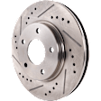 2015 Mitsubishi Lancer - Front, Driver or Passenger Side Brake Disc, Natural Finish, Cross-drilled and Slotted, Vented, 5 Lugs, 276 mm, With Rear Drum Brake, 2.0L 4Cyl, Pro-Line Series
