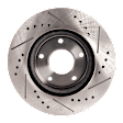 2015 Mitsubishi Lancer - Front, Driver or Passenger Side Brake Disc, Natural Finish, Cross-drilled and Slotted, Vented, 5 Lugs, 276 mm, With Rear Drum Brake, 2.0L 4Cyl, Pro-Line Series