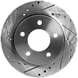 Rear, Driver or Passenger Side Brake Disc, Natural Finish, Cross-drilled and Slotted, Solid, 5 Lugs, 264.92 mm, 2.0L, 4Cyl, Pro-Line Series