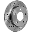 Rear, Driver or Passenger Side Brake Disc, Natural Finish, Cross-drilled and Slotted, Solid, 5 Lugs, 264.92 mm, 2.0L, 4Cyl, Pro-Line Series
