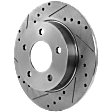 Rear, Driver or Passenger Side Brake Disc, Natural Finish, Cross-drilled and Slotted, Solid, 5 Lugs, 264.92 mm, 2.0L, 4Cyl, Pro-Line Series