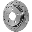Rear, Driver or Passenger Side Brake Disc, Cross-drilled and Slotted, Solid, 5 Lugs, 11.02 In., Pro-Line Series