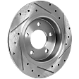 Rear, Driver or Passenger Side Brake Disc, Cross-drilled and Slotted, Solid, 5 Lugs, 11.02 In., Pro-Line Series
