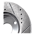 Front, Driver or Passenger Side Brake Disc, Cross-drilled and Slotted, Vented, 4 Lugs, Pro-Line Series