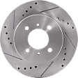 2004 Mitsubishi Lancer - Front, Driver or Passenger Side Brake Disc, Natural Finish, Cross-drilled and Slotted, Vented, 4 Lugs, 256.03 mm, 2.0L 4Cyl, Pro-Line Series