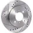 2004 Mitsubishi Lancer - Front, Driver or Passenger Side Brake Disc, Natural Finish, Cross-drilled and Slotted, Vented, 4 Lugs, 256.03 mm, 2.0L 4Cyl, Pro-Line Series