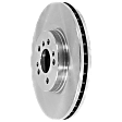 Front, Driver or Passenger Side Brake Disc, Natural Finish, Plain Surface, Vented, 5 Lugs, 329.95 mm, Pro-Line Series