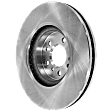 Front, Driver or Passenger Side Brake Disc, Natural Finish, Plain Surface, Vented, 5 Lugs, 329.95 mm, Pro-Line Series