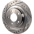 2022 Mitsubishi Outlander PHEV - Rear, Driver or Passenger Side Brake Disc, Natural Finish, Cross-drilled and Slotted, Solid, 5 Lugs, 302.01 mm, 2.4L 4Cyl, Pro-Line Series