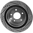 Rear, Driver or Passenger Side Brake Disc, Cross-Drilled and Slotted, Solid, 5 Lugs, 11.49 in. Disc Diameter, Pro-Line Series
