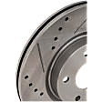 2020 Nissan Altima - Front, Driver or Passenger Side Brake Disc, Natural Finish, Cross-drilled and Slotted, Vented, 5 Lugs, 296 mm, 2.0L 4Cyl, Pro-Line Series