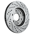 2015 Nissan Frontier - Front, Driver or Passenger Side Brake Disc, Cross-drilled and Slotted, Vented, 6 Lugs, 283 mm, RWD, 2.5L 4Cyl, Pro-Line Series