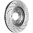 2015 Nissan Frontier - Front, Driver or Passenger Side Brake Disc, Cross-drilled and Slotted, Vented, 6 Lugs, 296 mm, RWD, 4.0L 6Cyl, Pro-Line Series