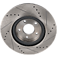 Front, Driver or Passenger Side Brake Disc, Natural Finish, Cross-drilled and Slotted, Vented, 5 Lugs, 320 mm, Pro-Line Series