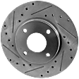 Front, Driver or Passenger Side Brake Disc, Natural Finish, Cross-drilled and Slotted, Vented, 4 Lugs, 279.91 mm, Pro-Line Series