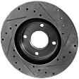 Front, Driver or Passenger Side Brake Disc, Natural Finish, Cross-drilled and Slotted, Vented, 4 Lugs, 279.91 mm, Pro-Line Series